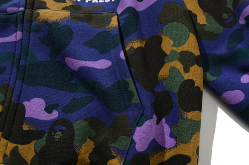 EM Sneakers BAPE x Heron Preston Mix 1st Camo Shark Relaxed Fit Full Zip Hoodie Purple