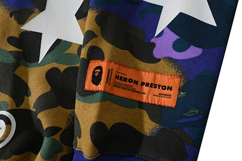 EM Sneakers BAPE x Heron Preston Mix 1st Camo Shark Relaxed Fit Full Zip Hoodie Purple