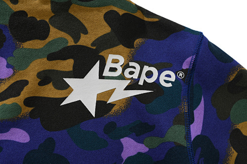 EM Sneakers BAPE x Heron Preston Mix 1st Camo Shark Relaxed Fit Full Zip Hoodie Purple
