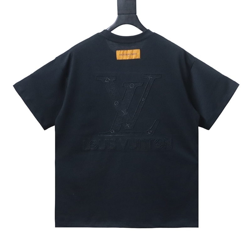 EM Sneakers Louis Vuitton 25ss Logo 3D Embroidered T-shirt Black