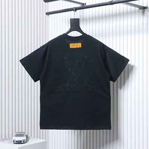 EM Sneakers Louis Vuitton 25ss Logo 3D Embroidered T-shirt Black