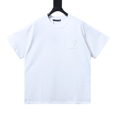 EM Sneakers Louis Vuitton 25ss Logo 3D Embroidered T-shirt White 01