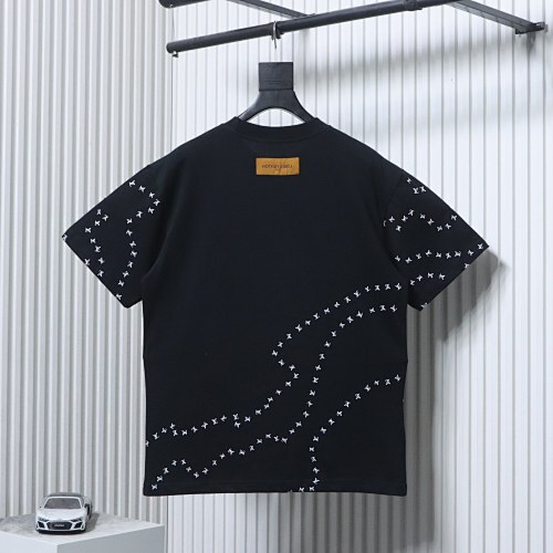 EM Sneakers Louis Vuitton Airplane Embroidered Logo T-shirt Black