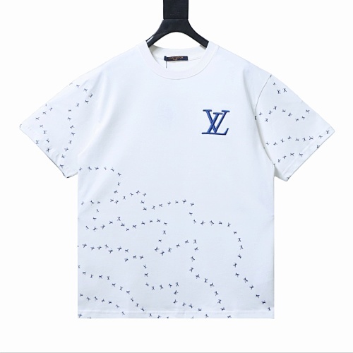 EM Sneakers Louis Vuitton Airplane Embroidered Logo T-shirt White