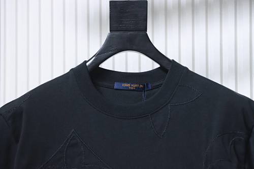 EM Sneakers Louis Vuitton Embroidered Tricolor Logo T-shirt Black