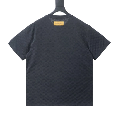 EM Sneakers Louis Vuitton Monogram Checkered Print T-shirt Black 02