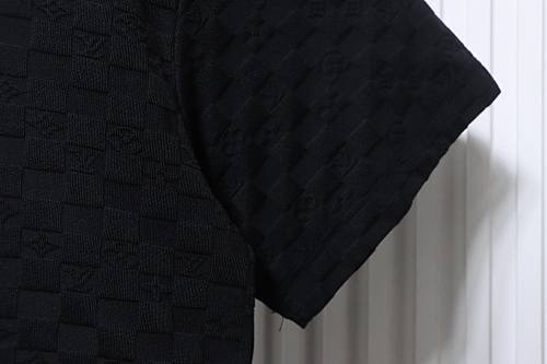 EM Sneakers Louis Vuitton Monogram Checkered Print T-shirt Black