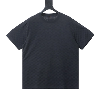 EM Sneakers Louis Vuitton Monogram Checkered Print T-shirt Black 01