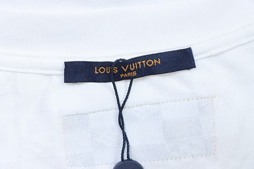 EM Sneakers Louis Vuitton Monogram Checkered Print T-shirt White