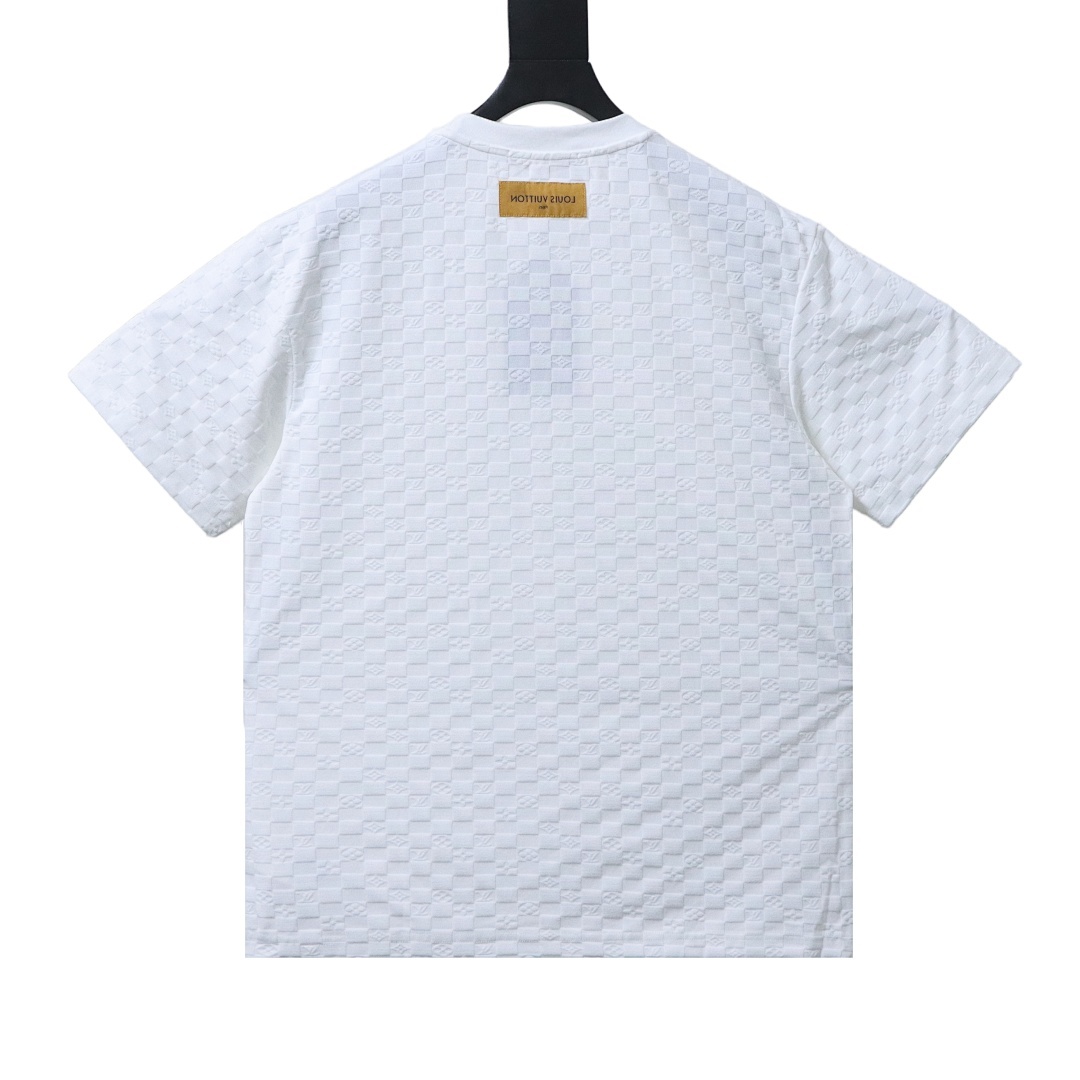 EM Sneakers Louis Vuitton Monogram Checkered Print T-shirt White