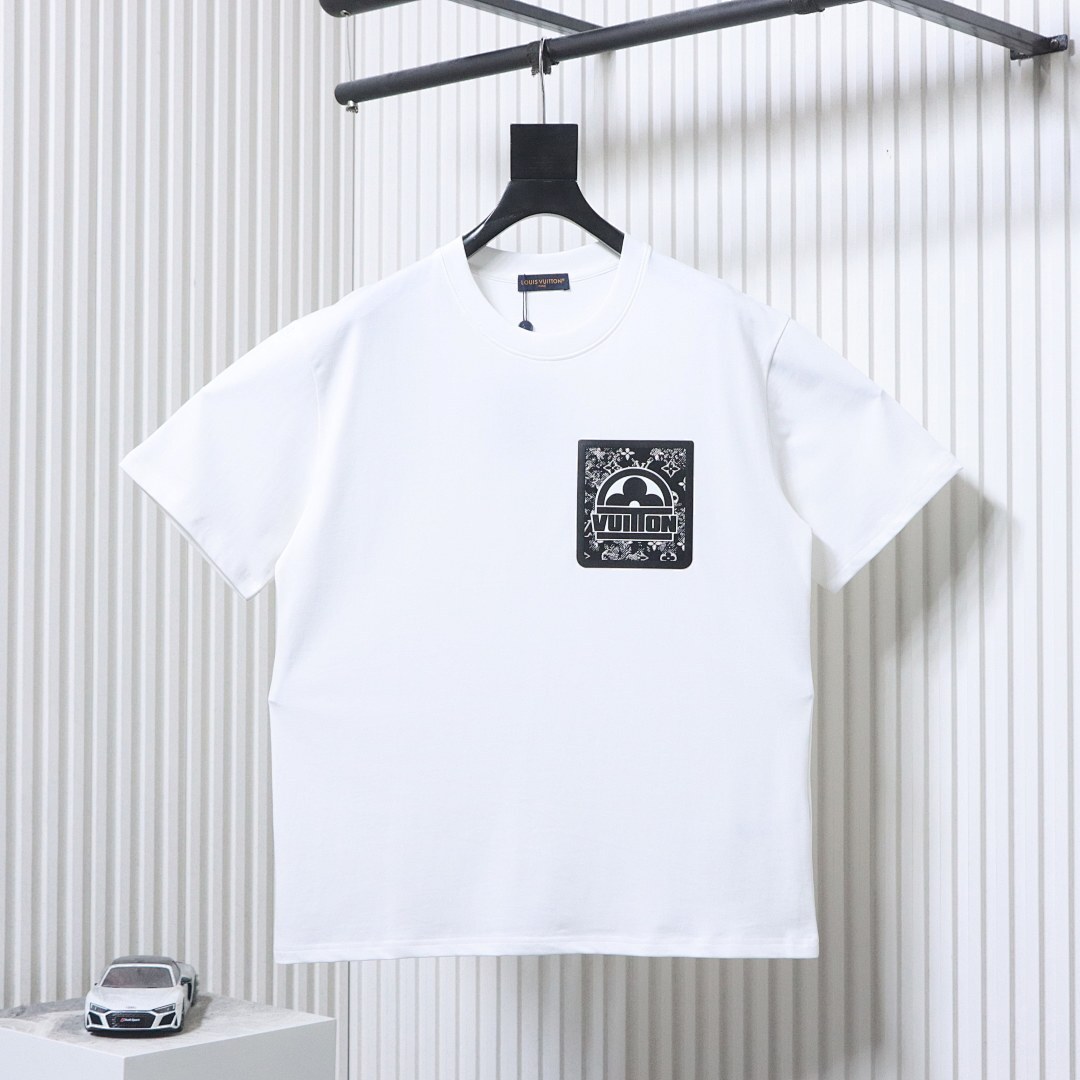 EM Sneakers Louis Vuitton Monogram Faux Pocket Print T-shirt White