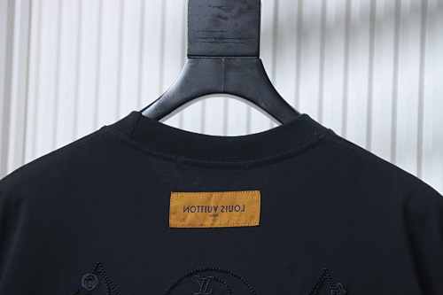 EM Sneakers Louis Vuitton Tri-Flower Embroidered T-Shirt Black