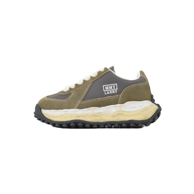 EM Sneakers Maison Mihara Yasuhiro Larry OG Sole Vintage Mix Material Low Grey Brown NO.307 01