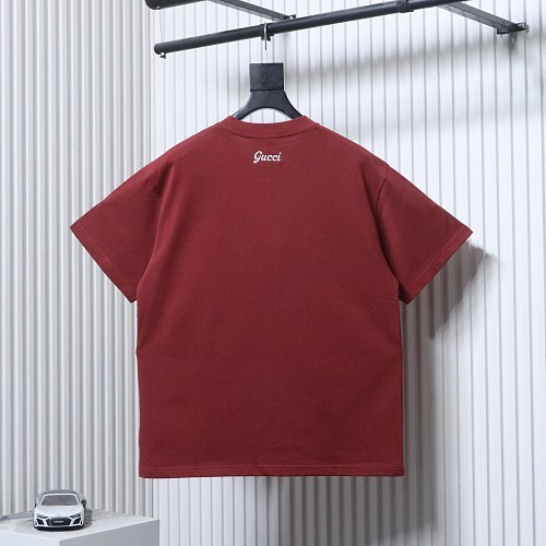 EM Sneakers Gucci Minimalist Letter Print Embroidered Logo T-shirt Burgundy