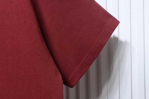 EM Sneakers Gucci Minimalist Letter Print Embroidered Logo T-shirt Burgundy