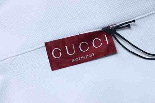 EM Sneakers GUCCI 2025SS Neckline with Letter Print Polo Short-Sleeve T-Shirt White