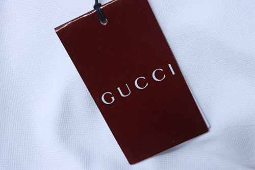 EM Sneakers GUCCI 2025SS Neckline with Letter Print Polo Short-Sleeve T-Shirt White