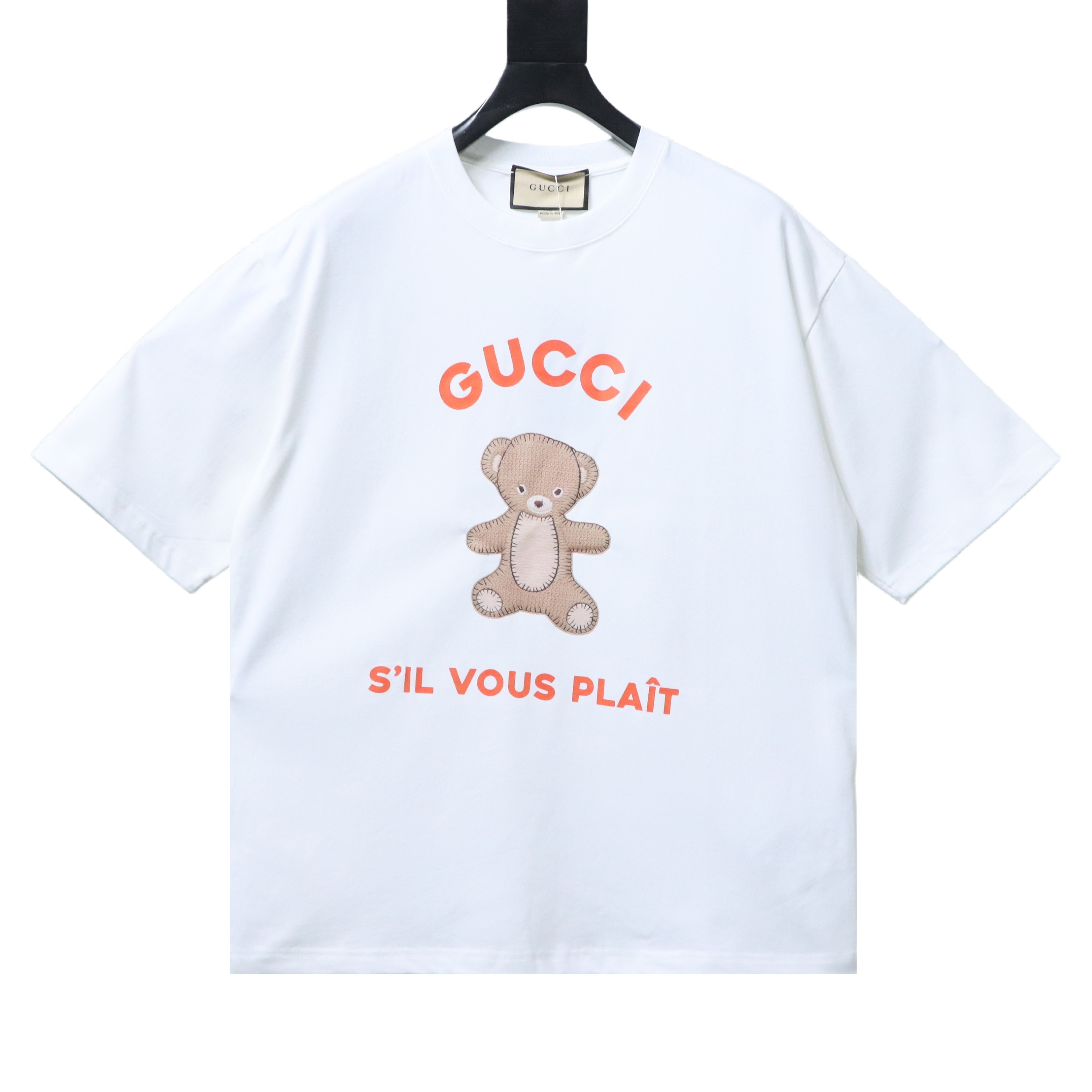 EM Sneakers Gucci 23ss Bear Embroidered T-shirt White