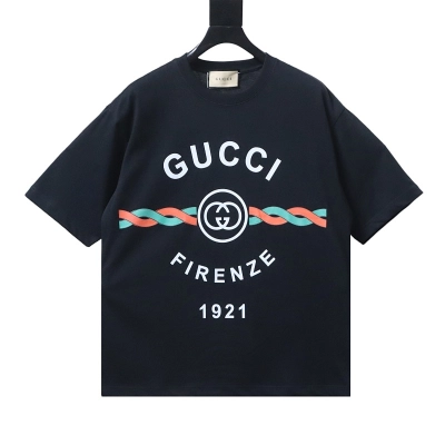 EM Sneakers Gucci 24Ss Cable Knit Logo Print T-Shirt Black 01