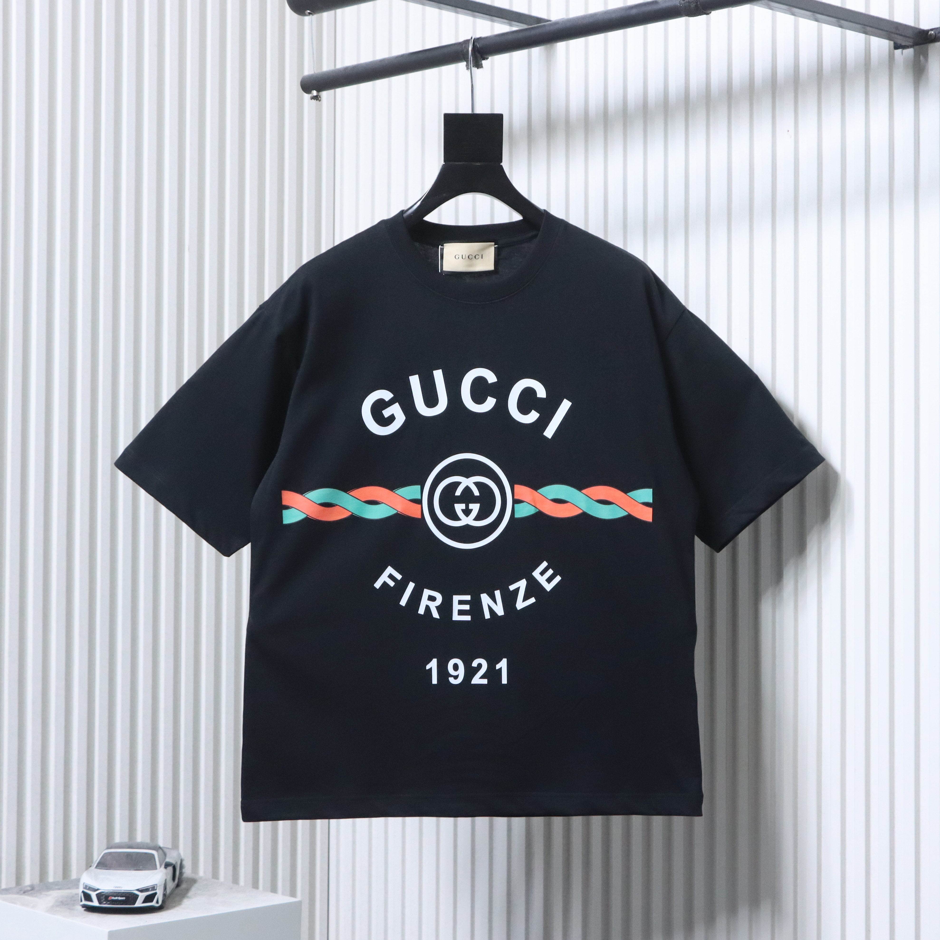 EM Sneakers Gucci 24Ss Cable Knit Logo Print T-Shirt Black