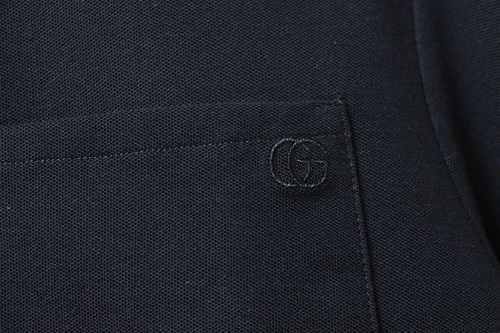 EM Sneakers GUCCI 25SS Classic Red and Green Ribbon Double G Embroidered Short-Sleeve Polo Shirt Black