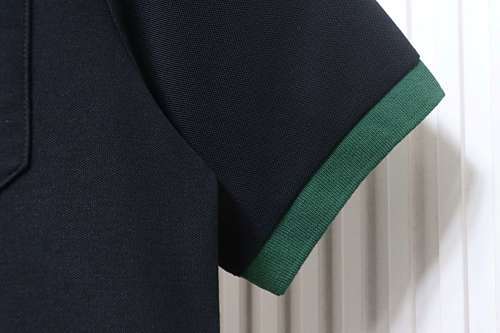 EM Sneakers GUCCI 25SS Classic Red and Green Ribbon Double G Embroidered Short-Sleeve Polo Shirt Black