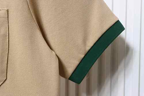 EM Sneakers GUCCI 25SS Classic Red and Green Ribbon Double G Embroidered Short-Sleeve Polo Shirt Khaki