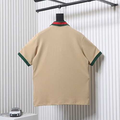 EM Sneakers GUCCI 25SS Classic Red and Green Ribbon Double G Embroidered Short-Sleeve Polo Shirt Khaki