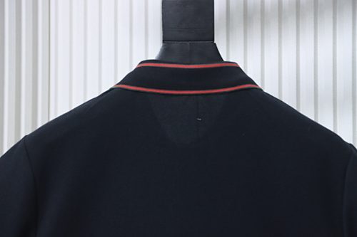 EM Sneakers GUCCI 25SS Ribbed Jacquard Short-Sleeve Polo Shirt Black