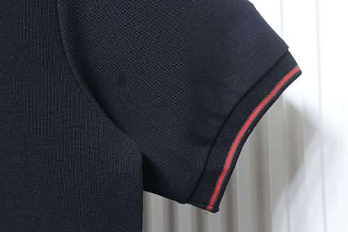 EM Sneakers GUCCI 25SS Ribbed Jacquard Short-Sleeve Polo Shirt Black