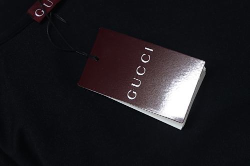 EM Sneakers GUCCI 25SS Ribbed Jacquard Short-Sleeve Polo Shirt Black