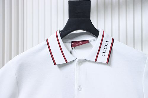 EM Sneakers GUCCI 25SS Ribbed Jacquard Short-Sleeve Polo Shirt White