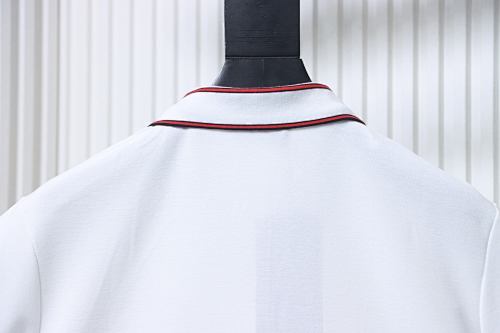 EM Sneakers GUCCI 25SS Ribbed Jacquard Short-Sleeve Polo Shirt White