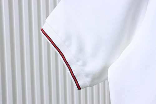 EM Sneakers GUCCI 25SS Ribbed Jacquard Short-Sleeve Polo Shirt White