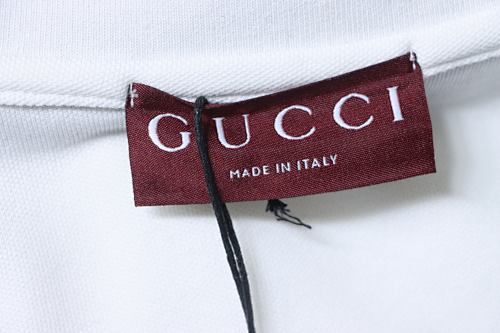 EM Sneakers GUCCI 25SS Ribbed Jacquard Short-Sleeve Polo Shirt White