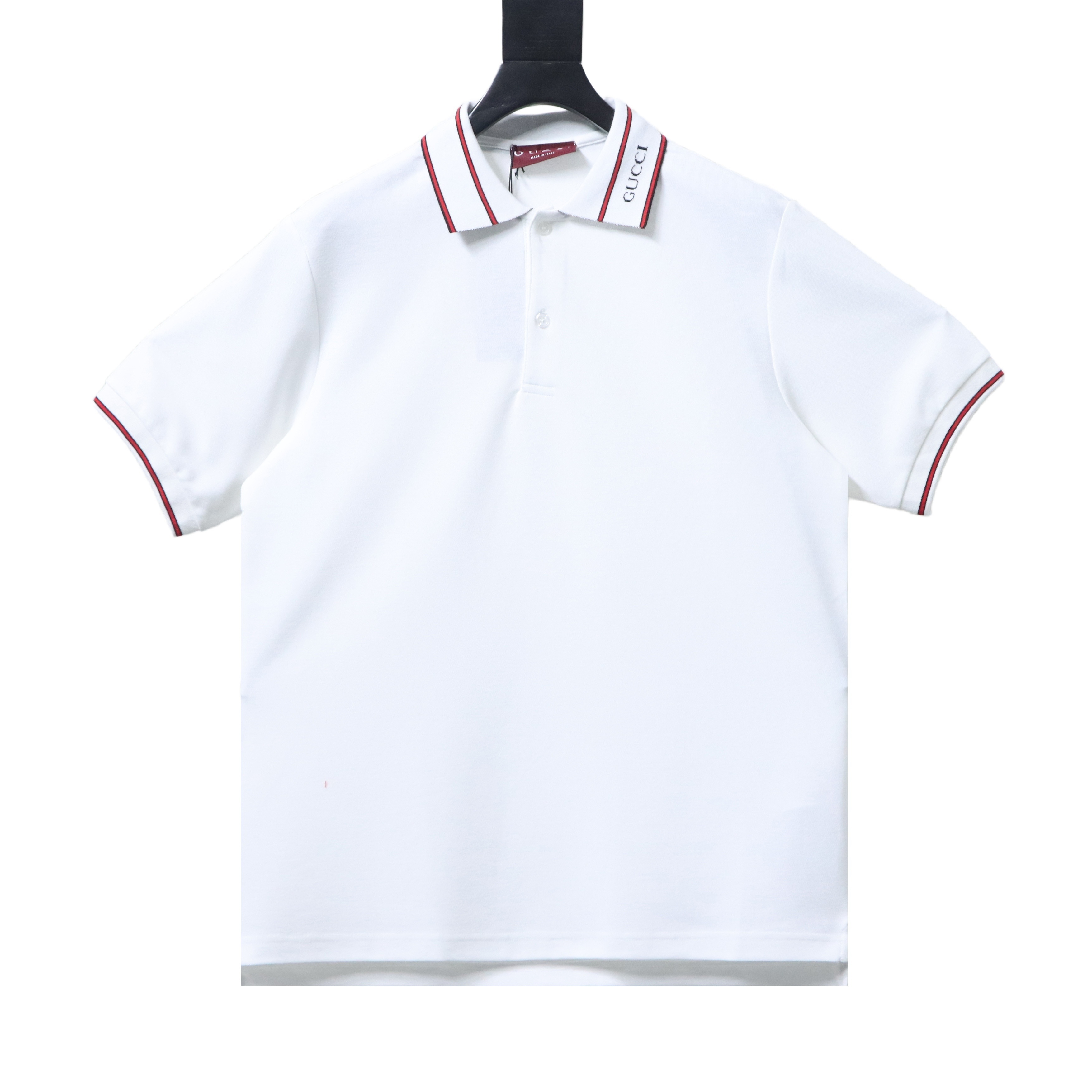 EM Sneakers GUCCI 25SS Ribbed Jacquard Short-Sleeve Polo Shirt White