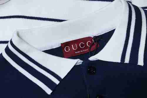 EM Sneakers GUCCI 25ss Striped Polo Knit Short Sleeve