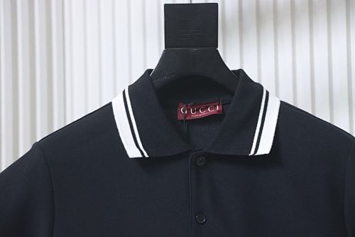 EM Sneakers GUCCI 26SS Classic Pocket Double G Embroidered Logo Short-Sleeve Polo Shirt Black