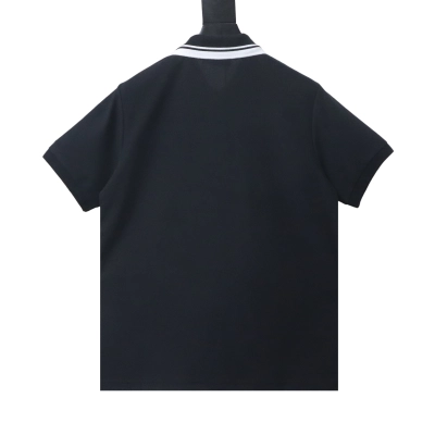 EM Sneakers GUCCI 26SS Classic Pocket Double G Embroidered Logo Short-Sleeve Polo Shirt Black 02