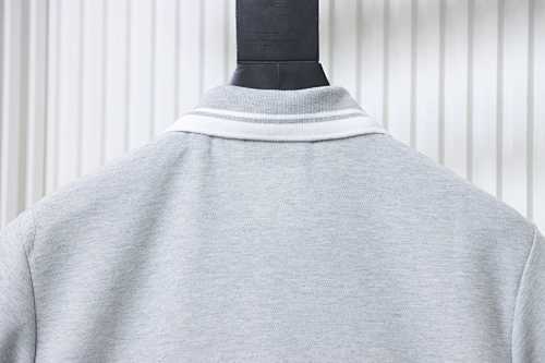 EM Sneakers GUCCI 26SS Classic Pocket Double G Embroidered Logo Short-Sleeve Polo Shirt Gray