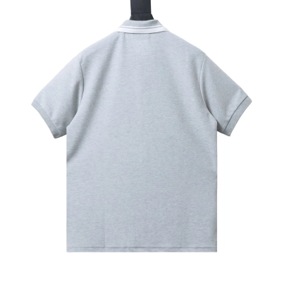 EM Sneakers GUCCI 26SS Classic Pocket Double G Embroidered Logo Short-Sleeve Polo Shirt Gray 02