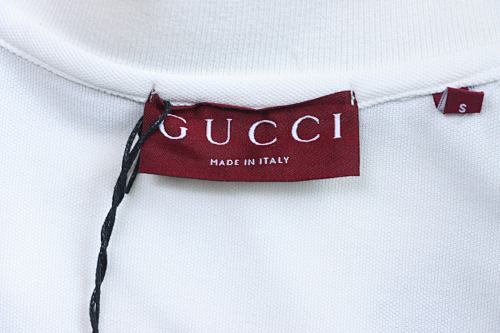 EM Sneakers GUCCI 26SS Classic Pocket Double G Embroidered Logo Short-Sleeve Polo Shirt White