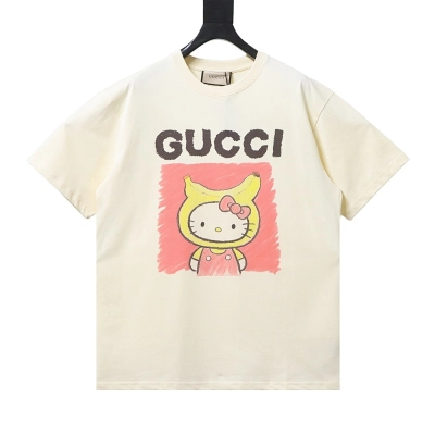 EM Sneakers Gucci × Hello Kitty Cartoon Banana Print T-shirt 01