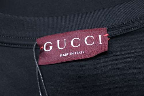 EM Sneakers Gucci Black Double G Logo Embroidered T-Shirt