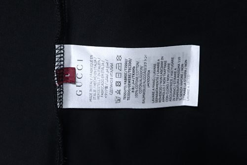 EM Sneakers Gucci Black Double G Logo Embroidered T-Shirt