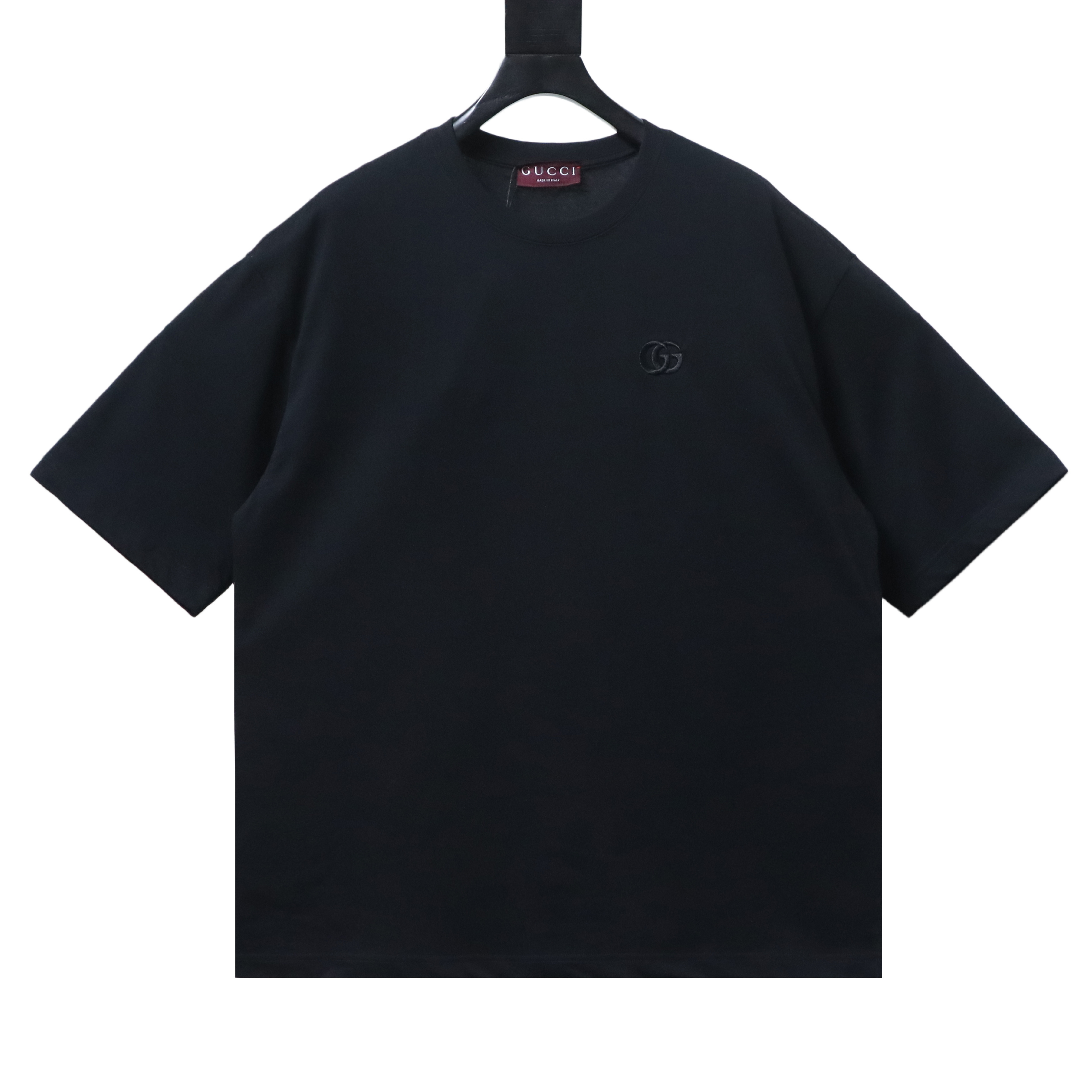 EM Sneakers Gucci Black Double G Logo Embroidered T-Shirt