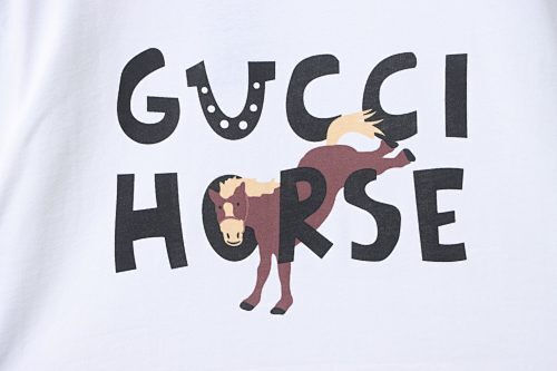 EM Sneakers Gucci Cartoon Horse Print T-Shirt White
