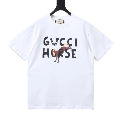 EM Sneakers Gucci Cartoon Horse Print T-Shirt White 01