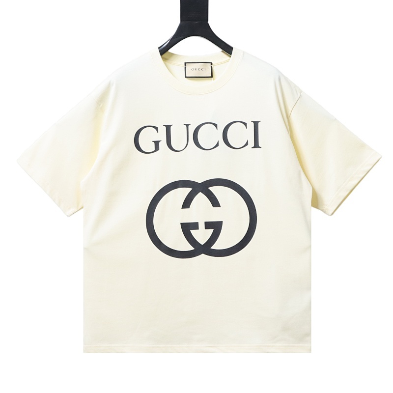 EM Sneakers Gucci Classic Double G Interlocking Print T-shirt Apricot