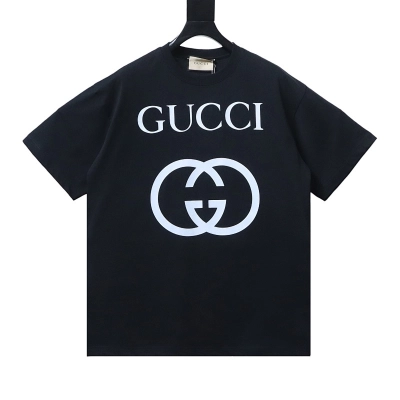 EM Sneakers Gucci Classic Double G Interlocking Print T-shirt Black 01